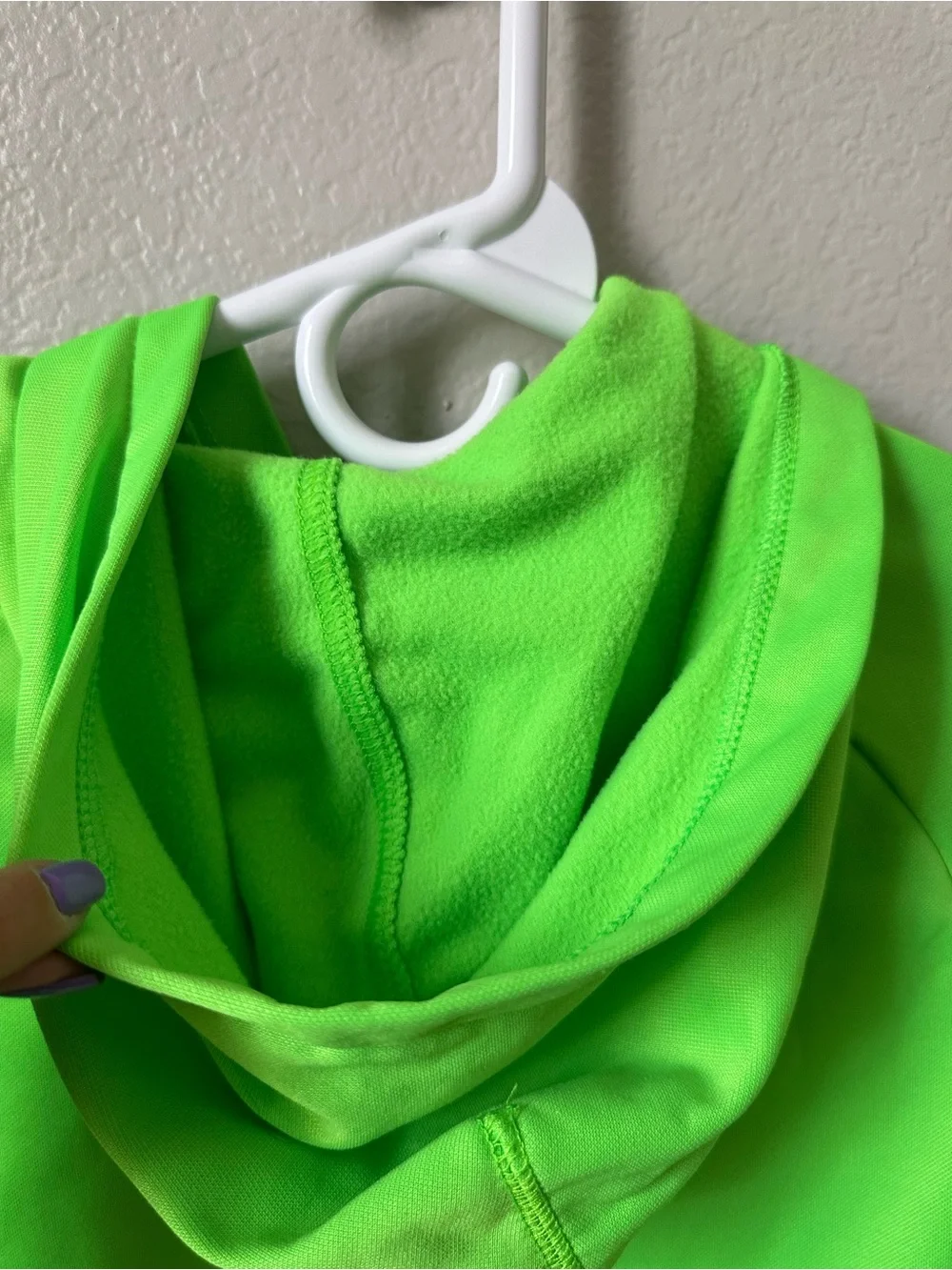 Nike Kids Neon Green Hoodie with Blue Logo